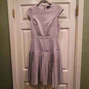 New with tags light blue grey vintage inspiried pleated drop waist dress NWT